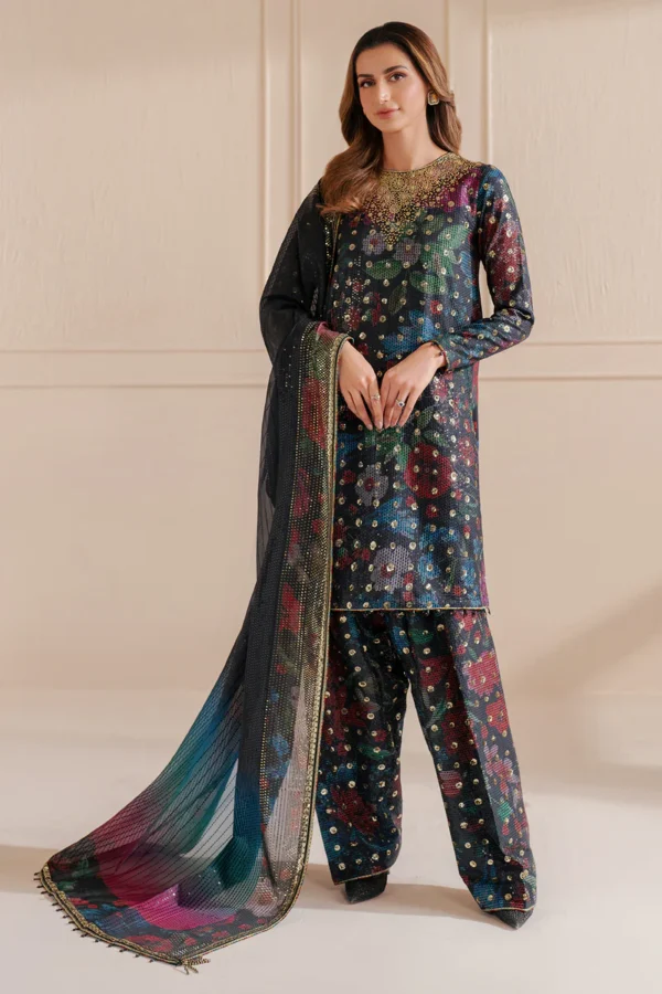 EMBROIDERED RAW SILK UR-7051