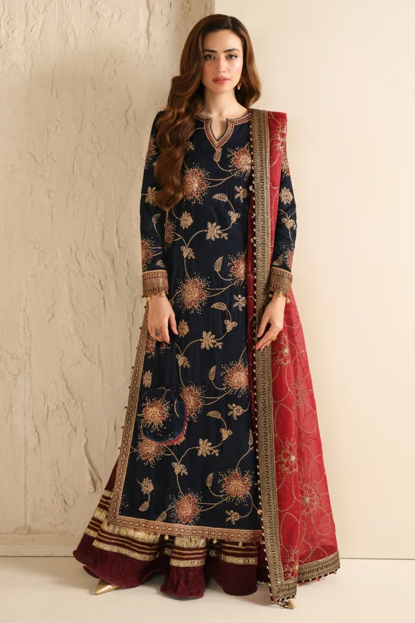 EMBROIDERED VELVET FORMAL VF-2040